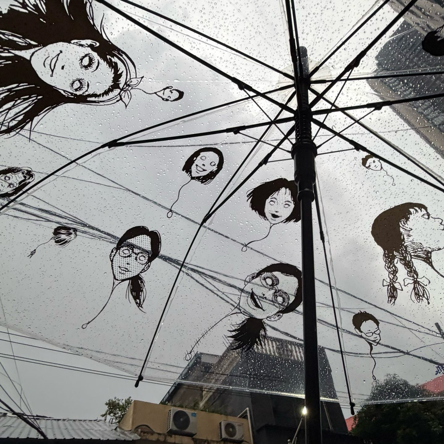 透明长柄伞同人漫画新款暗黑系雨伞伊藤润二富江联名动漫周边