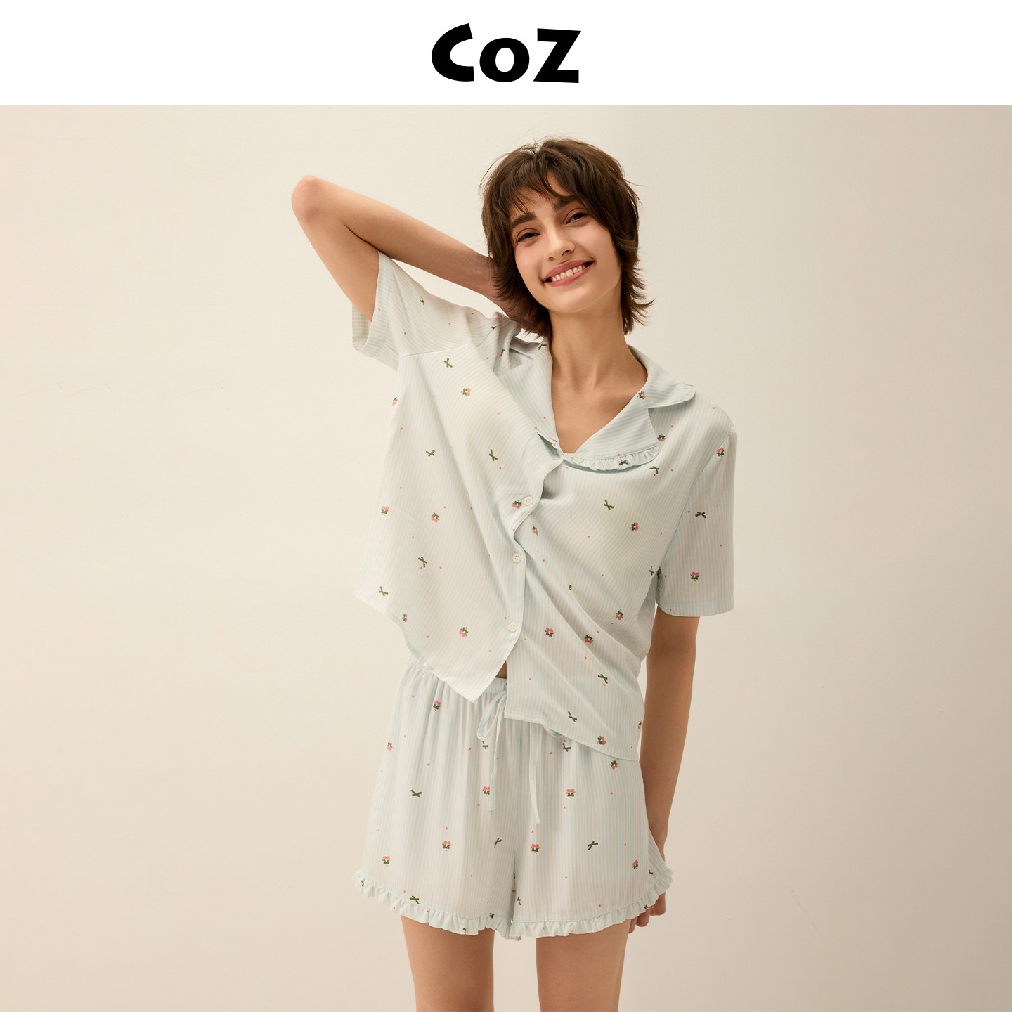 【线下同款】CoZ舒适睡衣女夏季高级质感套装家居服胸垫款图片