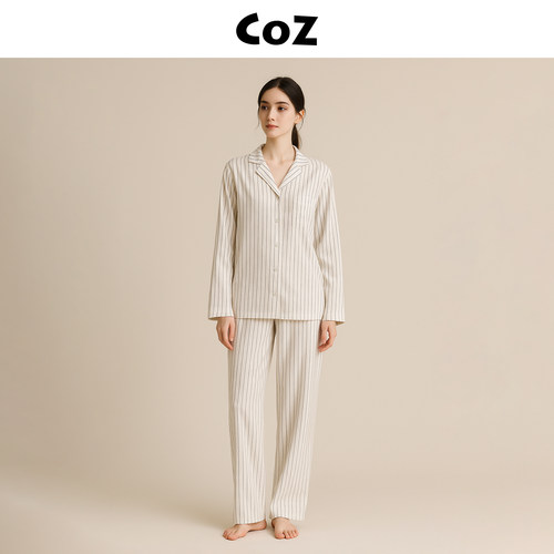 CoZ法兰绒简约条纹家居服