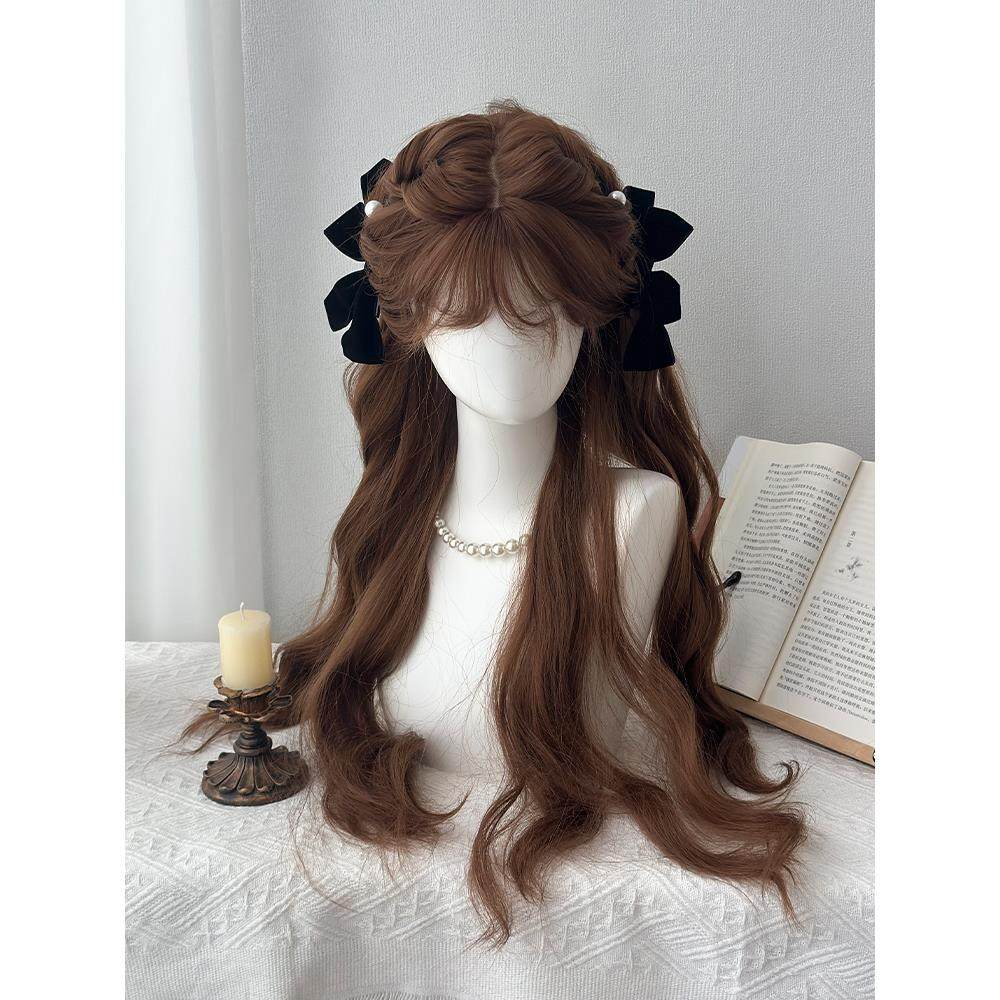 羊毛卷假发女长发全头套式港风焦糖暖棕色慵懒长卷发lolita假发套,美发护发/假发,日常整顶假发,淘宝优惠券,粉丝福利购,淘宝优惠卷