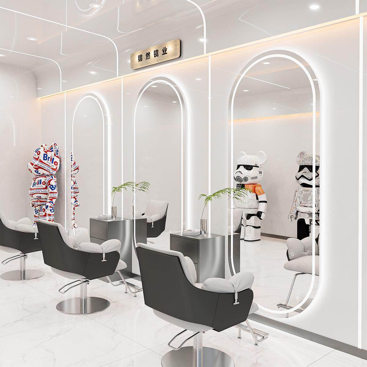 高档理发店镜台发廊专用潮挂墙款网红镜子带灯LED单面美发店镜子,商业/办公家具,理发镜台,淘宝优惠券,粉丝福利购,淘宝优惠卷
