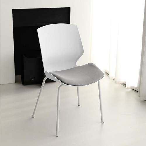 会议椅培训椅可叠放弓形简约无扶手职员接待办公会客会议室靠背椅