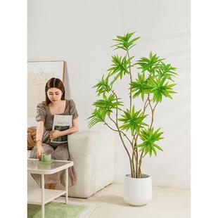仿真高档花百合竹轻奢绿植仿生植物客厅电视柜落地装饰假盆栽摆件