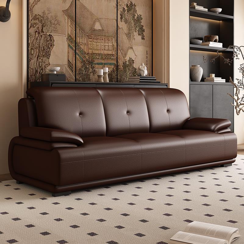 办公沙发接待室现代简约三人位经理商务会客洽谈高档真皮家俱组合