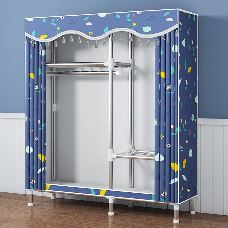 简易衣柜出租房家用卧室柜子组装布衣柜现代简约收纳钢管结实耐用