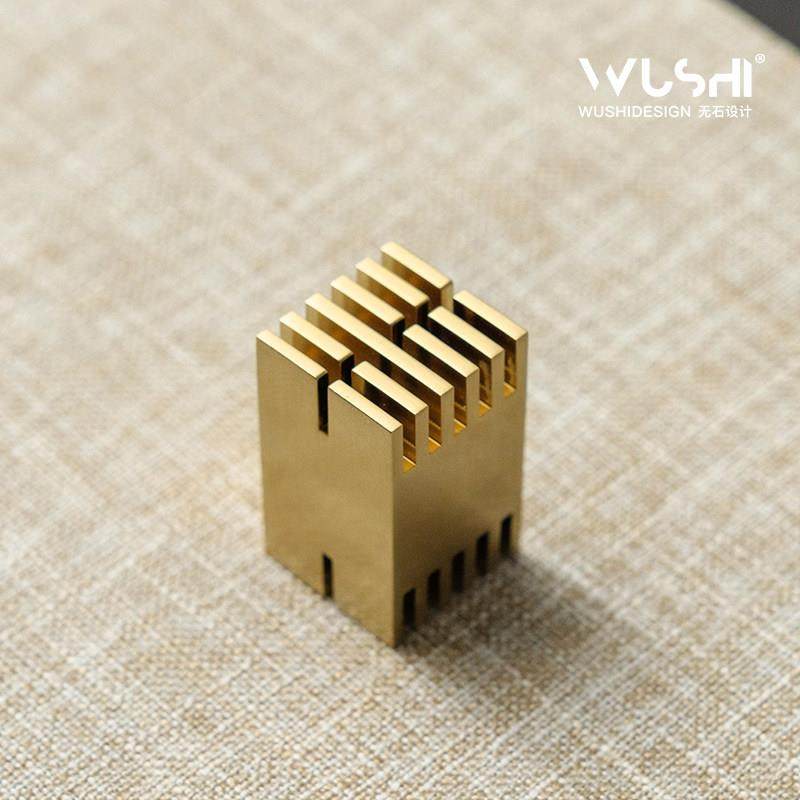 原创黄铜盖置紫砂壶盖托 托功夫茶具配件盖碗茶摆件茶盖搁垫小架