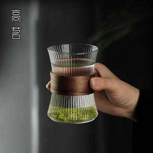高颜值杯子单层玻璃杯女士简约清新隔热喝水茶杯家用待客水杯套装