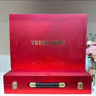 红色婚庆四件组礼品盒服装化妆品礼盒手提箱折叠盒现货定制