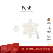 乐纷绮 原创设计气质法式 醋酸抓夹 FunF 白色雪花鲨鱼夹 初雪奇迹