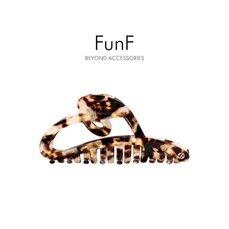 FunF/乐纷绮 杨mi明星同款枫糖漩涡抓夹中大号盘发发夹鲨鱼夹