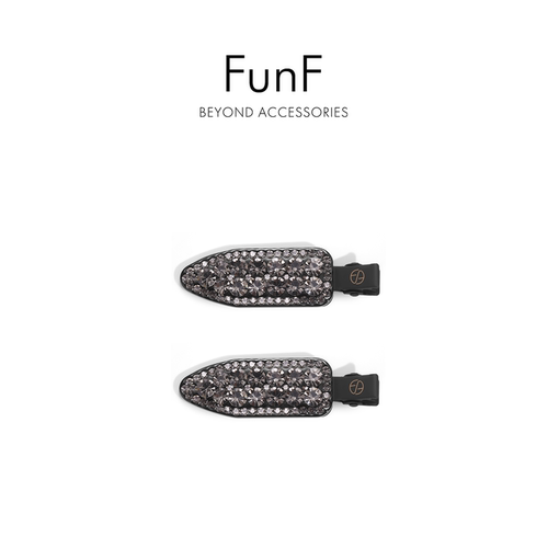 FunF/乐纷绮 捷克钻mini刘海小边夹精致公主侧边碎发夹暗夜星璇