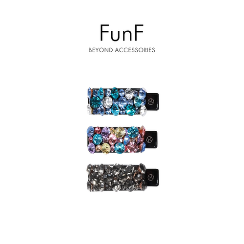 FunF/乐纷绮 艾米明星同款粉彩风捷克钻刘海夹小抓夹发卡星钻发扣