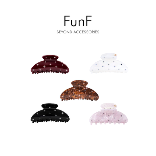 FunF/乐纷绮 若楠同款星芒镶钻醋酸抓夹发夹鲨鱼夹520礼物情人节