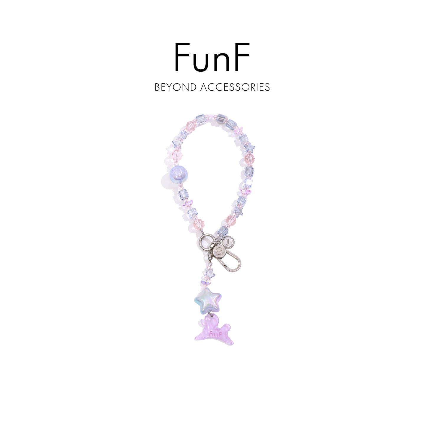 FunF/乐纷绮 星月星露冰晶设计款蝴蝶结手机链短链挂绳女ins