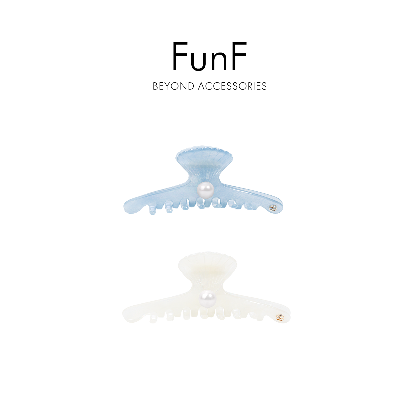 FunF/乐纷绮 海洋系人鱼姬法式优雅醋酸抓夹发饰贝壳抓夹人鱼信笺
