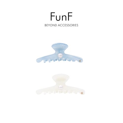 FunF/乐纷绮 海洋系人鱼姬法式优雅醋酸抓夹发饰贝壳抓夹人鱼信笺
