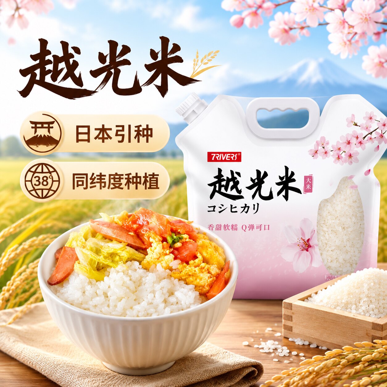 越光米2kg 日本引入品种 当季新米 软糯香甜 寿司专用4斤 壶口装