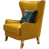 轻奢单人沙发老虎椅高背椅美式 小户型北欧简约沙发椅休闲椅子客厅