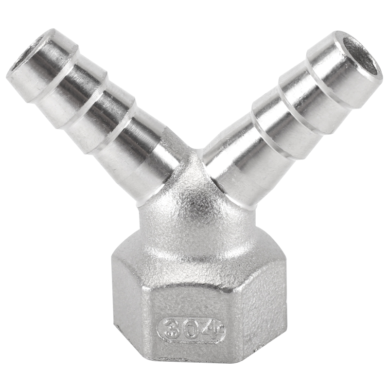 Y型双插宝塔头304不锈钢4分内丝外丝皮插软管接头人字三通格林头