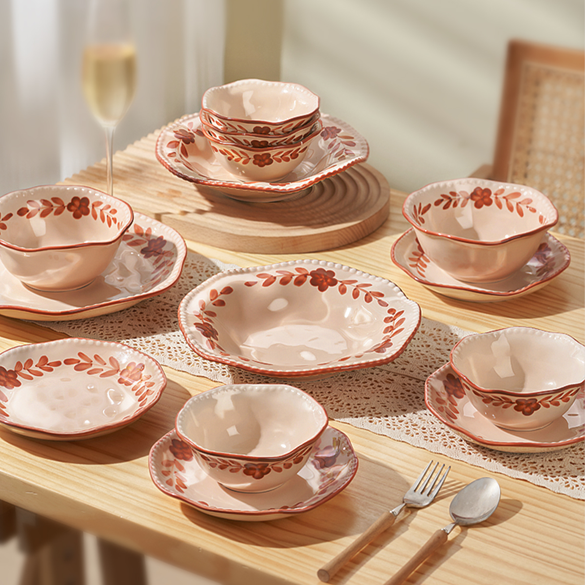 墨色法式餐具饭碗家用2023新款碗碟套装好看的碗盘子结婚新婚礼物