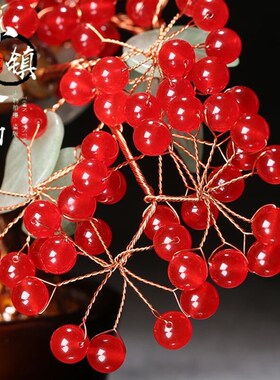 水晶招财树玉髓摇钱树客厅酒柜玄关电视柜店铺开业新婚送礼品摆件