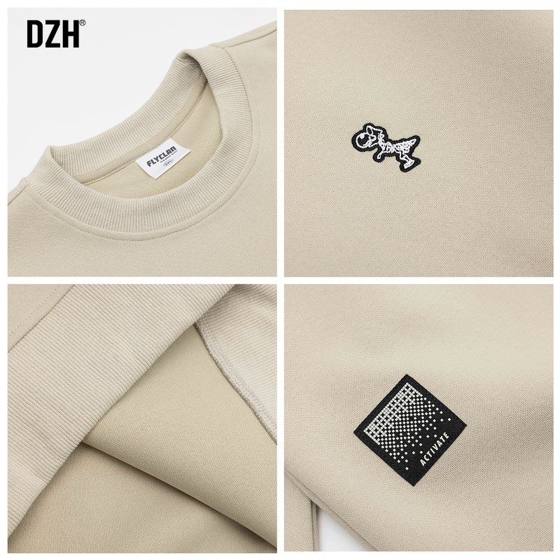 男士灰色圆领卫衣男秋冬款重磅男装上衣情侣装秋装衣服2024年新款