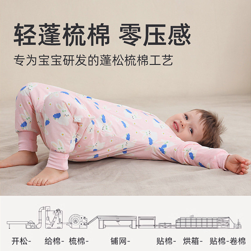 婴儿睡袋冬季加厚防寒儿童防踢被子神器宝宝春秋冬款四季通用恒温