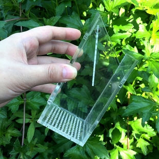 海水缸捕蟹盒抓虾盒鱼缸捕鱼盒抓蟹抓螺盒亚克力单向活门诱捕盒