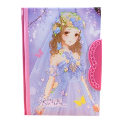 创意拨键密码本 日记本 卡通男女彩页密码锁本记事本文具礼物奖品
