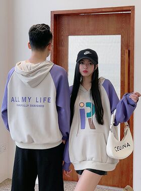 2023新款亲子装秋冬装连帽加绒卫衣一家三口四口婴儿母女外套班服