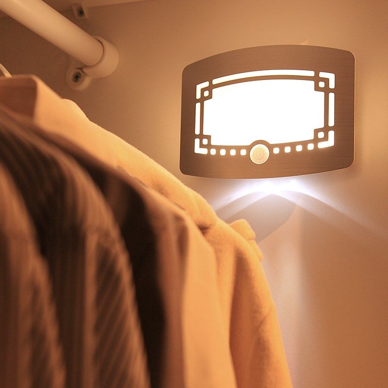 朗美科LED人体感应灯小夜灯创意节能壁灯光控走廊楼梯床头灯包邮