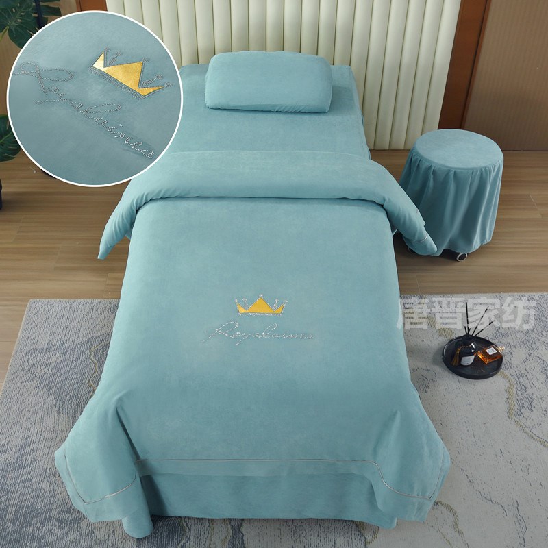 柔肤仿全棉仿纯棉美容美体按摩洗头床笠床罩四件套多件套包邮定制