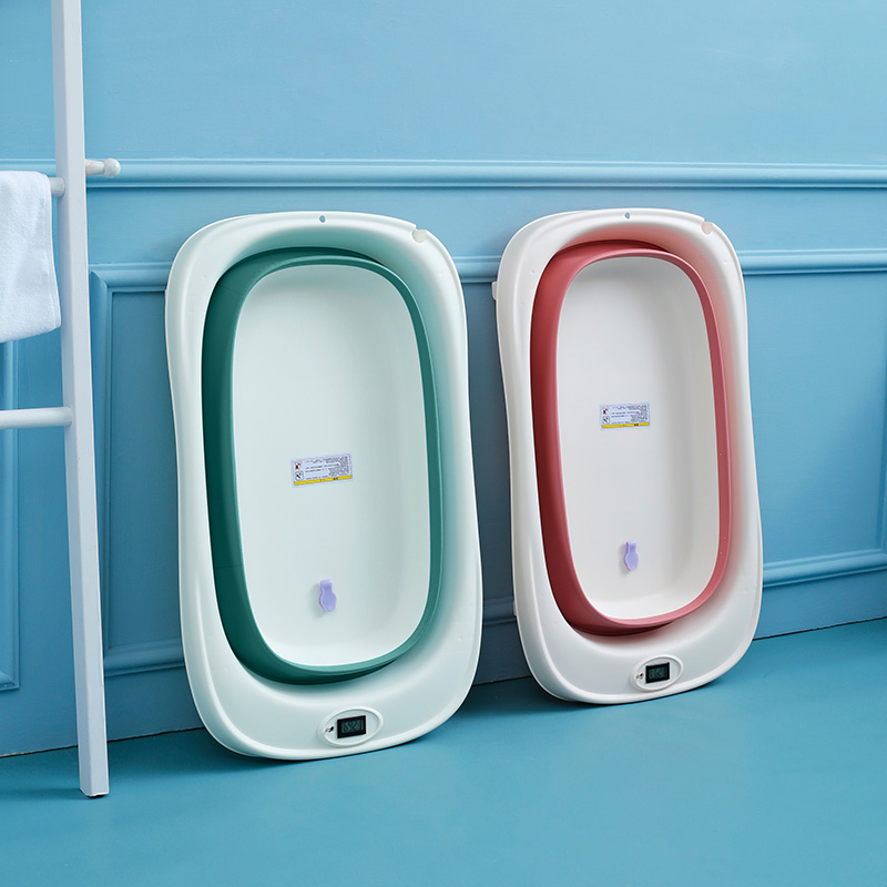 婴儿浴盆宝宝洗澡盆新生儿童可折叠0到3岁小号家用可坐躺小号浴桶