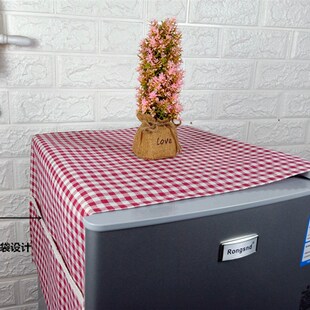 冰箱盖布防尘盖巾家用单开双开门滚筒洗衣机微波炉迷你冰箱布麻棉