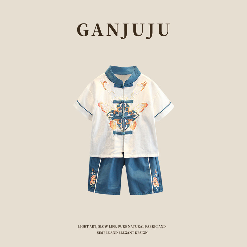 汉服男童夏季薄款中国风儿童演出服女童古风唐装幼儿园表演服套装,童装/婴儿装/亲子装,汉服,淘宝优惠券,粉丝福利购,淘宝优惠卷