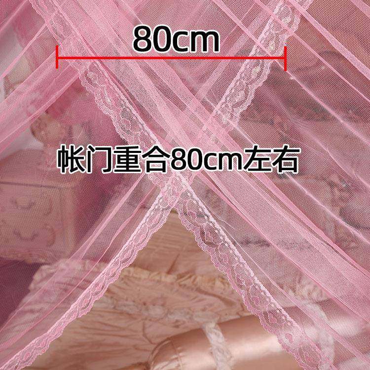 单独帐纱三开门宫廷蚊帐方顶无支架特加密落地1.2m1.5米1.8双人床