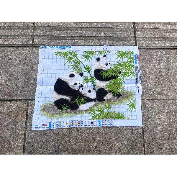 ~纯手工十字绣成品国宝熊猫动物竹子小幅客厅卧室情侣包邮
