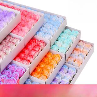 教师节三层玫瑰皂花头模拟仙花冰蓝皂花束礼盒手工装饰