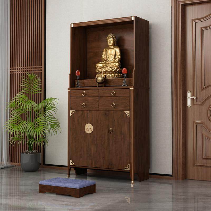 佛龛供桌新中式家用立柜实木框架佛柜现代简约香案财神菩萨供奉台