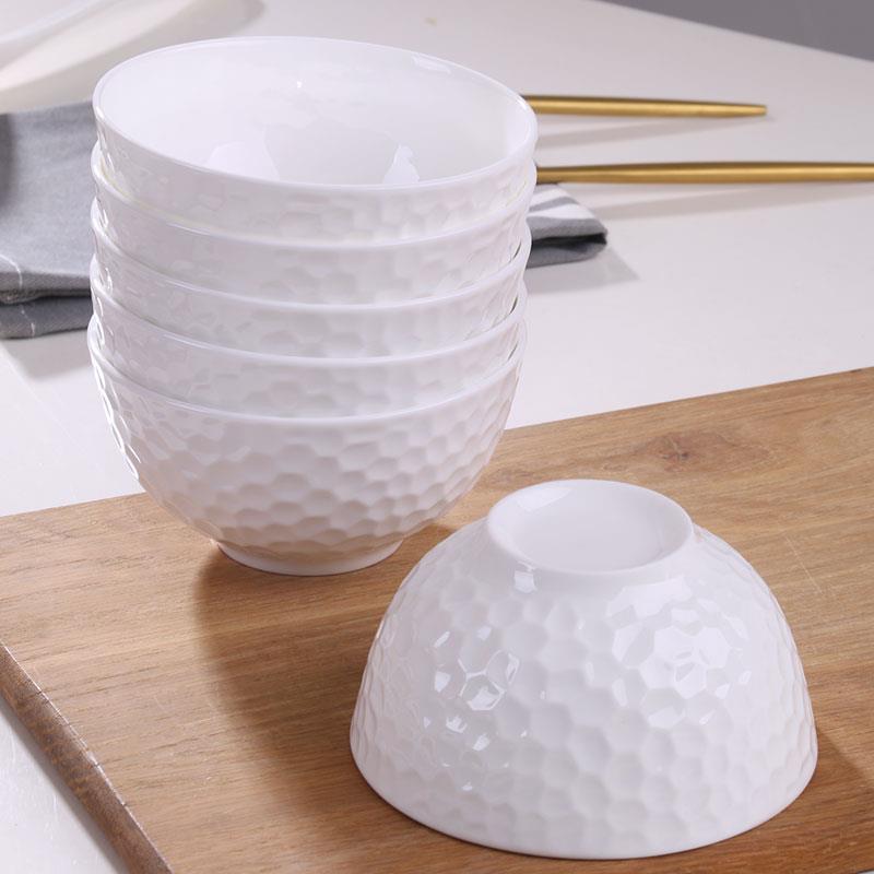 十个碗个性家用套装组合骨瓷碗景德镇陶瓷碗吃饭碗米饭碗装泡面