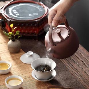 创意家用泡茶功夫烧水壶陶壶粗陶陶瓷提梁大茶壶煮茶器电陶炉茶壶