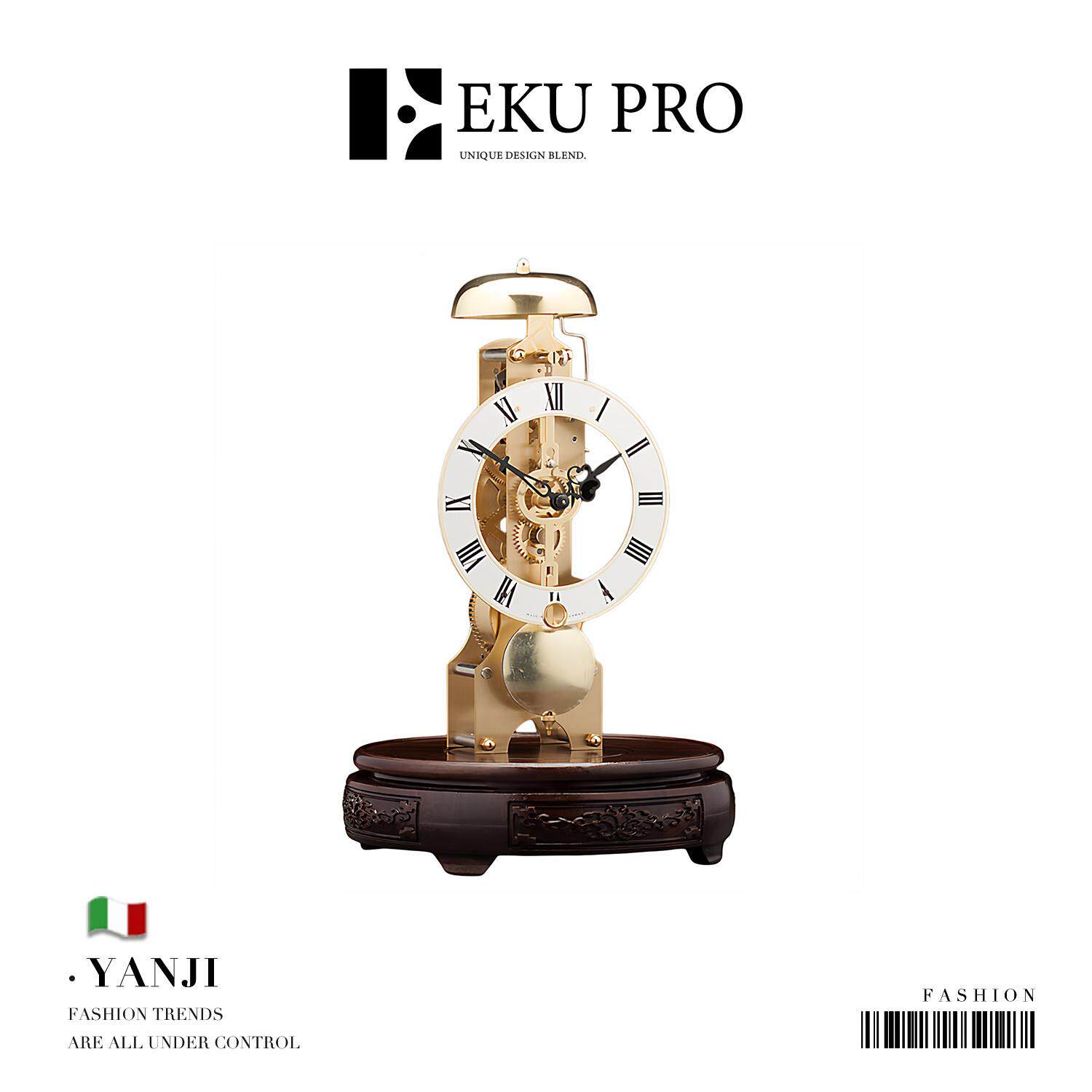 意大利·钟表·言己·纯机械手动座钟赫穆勒报时金属机芯 | Yanji