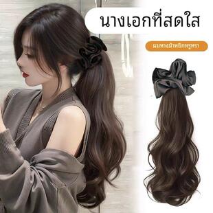 假发辫马尾女抓夹式超绝松弛感波浪卷马尾彷真发气质低扎马尾假发