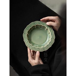 桂音堂越窑青瓷壶茶盘中国覆古手工茶壶盘茶点盘水果盘干泡桌
