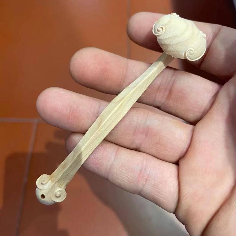 小叶黄杨木雕原木手把件复古如意把件挂件实木文玩把玩工艺品摆件