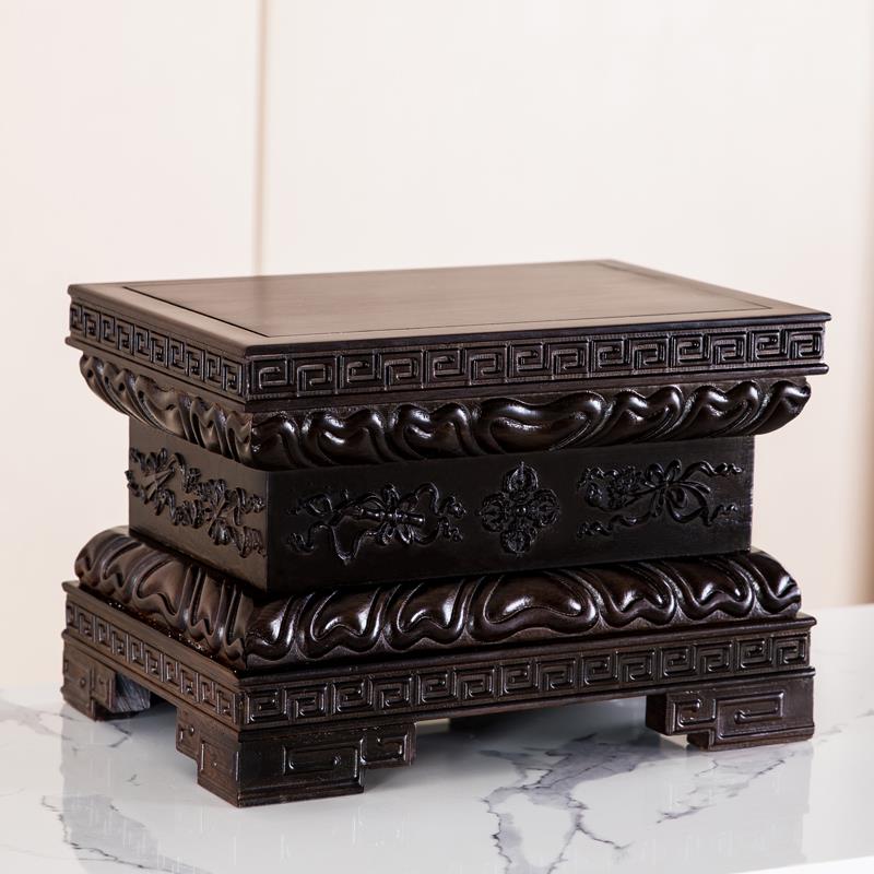 红木佛像底座实木制加高供奉观音财神关公摆件架莲花座台家用供佛