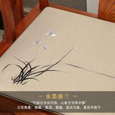 新中式茶椅垫坐垫红木太师椅圈椅垫子实木茶桌椅子茶室沙发垫座垫