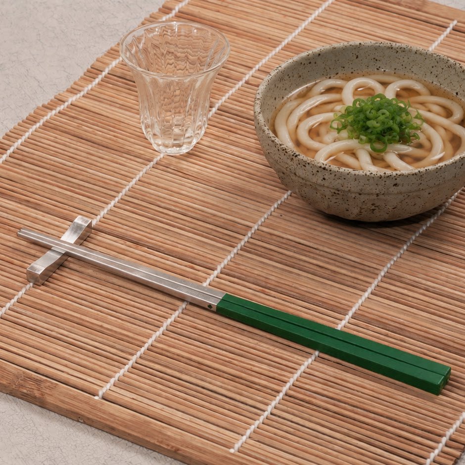 Layana食品级筷抗菌316食品级防烫手餐具绿色手柄家用商用 森林系