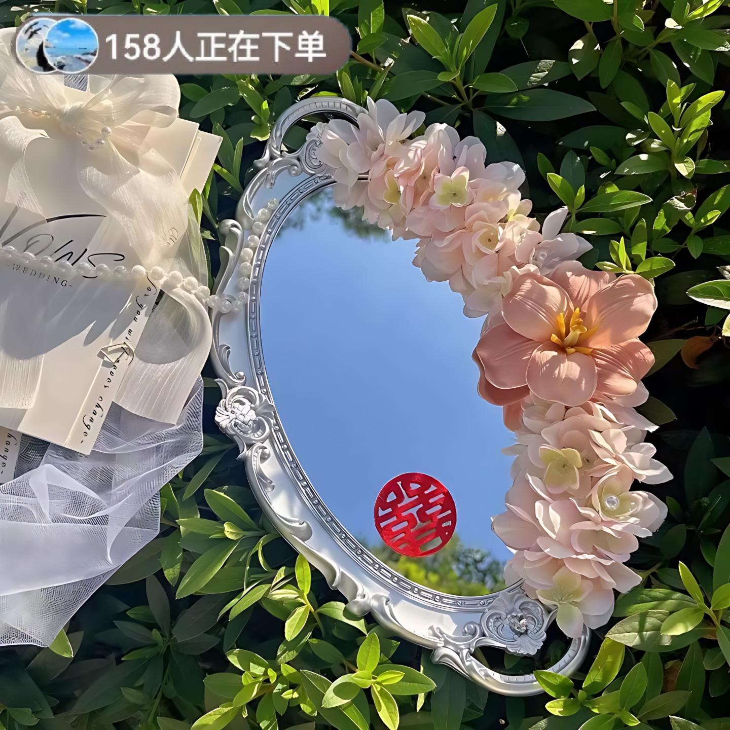 婚鞋展示架结婚拍照道具成品镜面婚鞋托盘手工婚鞋架结婚婚鞋盒