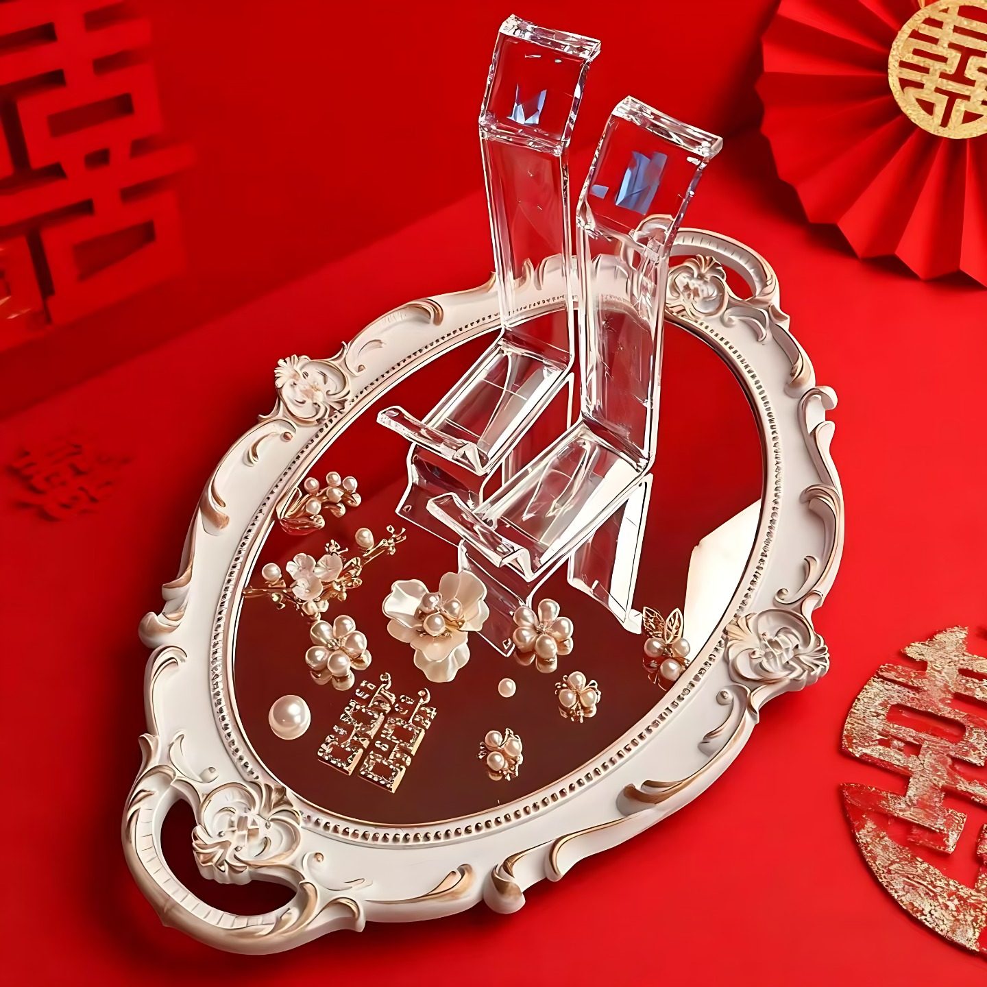 婚鞋展示架婚鞋托盘diy高级藏婚鞋盒子镜面盘鞋子展示高级婚鞋盒,节庆用品/礼品,堵门/游戏道具,淘宝优惠券,粉丝福利购,淘宝优惠卷